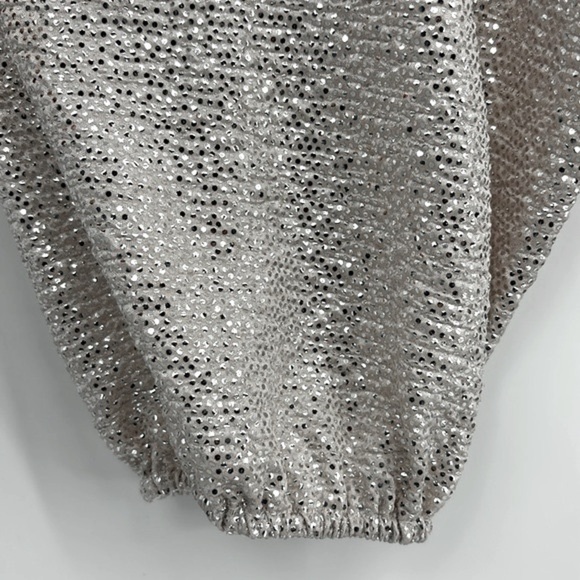 Marina Blouson Sleeve Metallic Dress in Champagne Women’s Size 18W - Picture 8 of 14